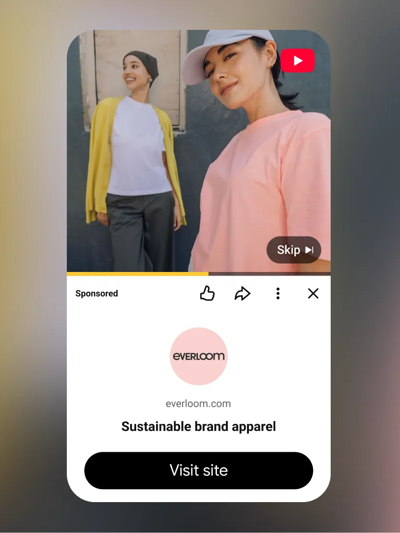 Google's example of a video advertising placement on YouTube